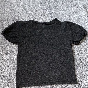Zara Black Puff Sleeve Blouse